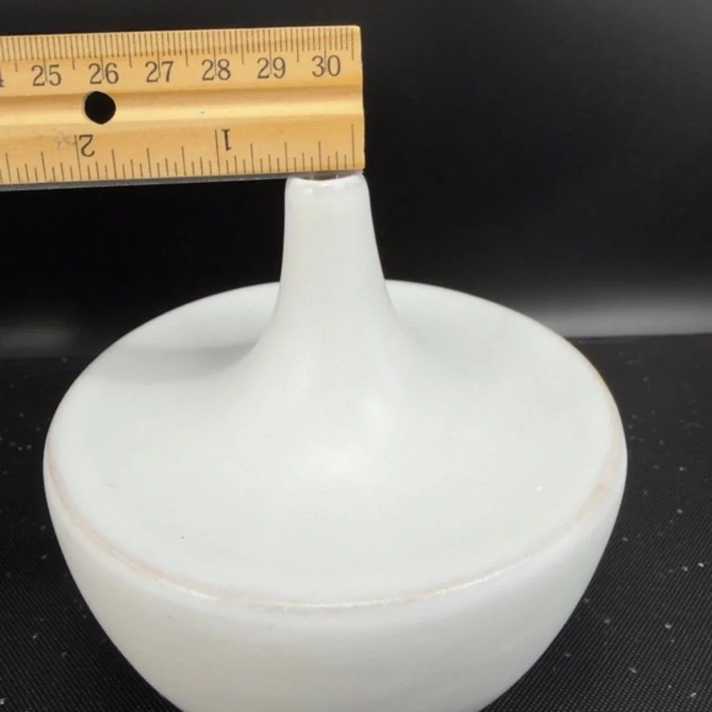 HomArt White Ceramic‎ Bud Vase Modern Minimalist Teardrop Design Matte Vessel